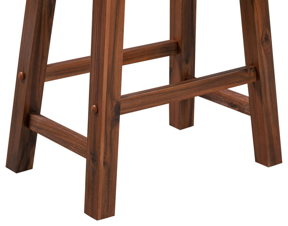 Sonoma Saddle Seat Counter Stool, Chestnut Wire-Brush, Counter Height, Set of 2