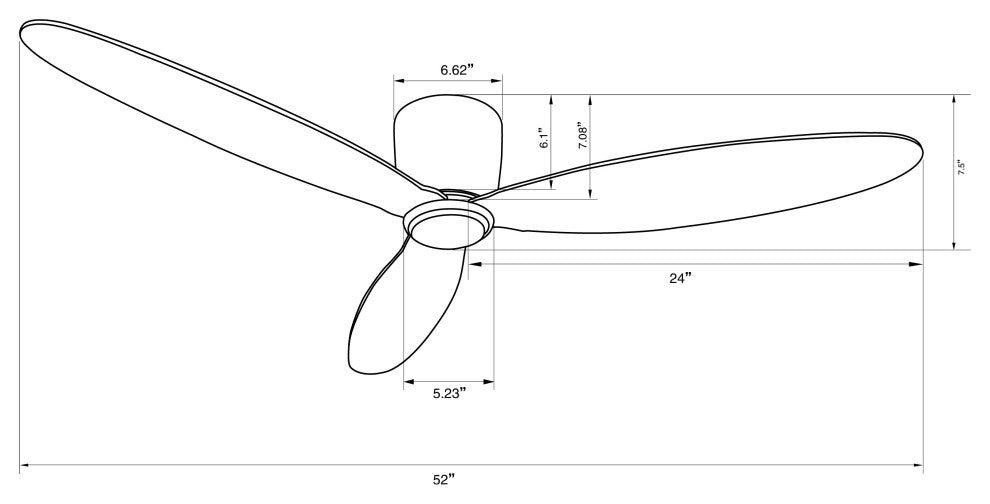 Lucci Air Radar 52" DC Ceiling Fan, White