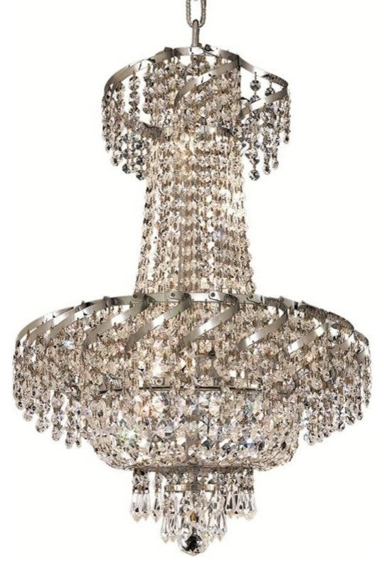 Elegant Belenus Dining Room Light, Chrome Finish With Royal Cut Crystal