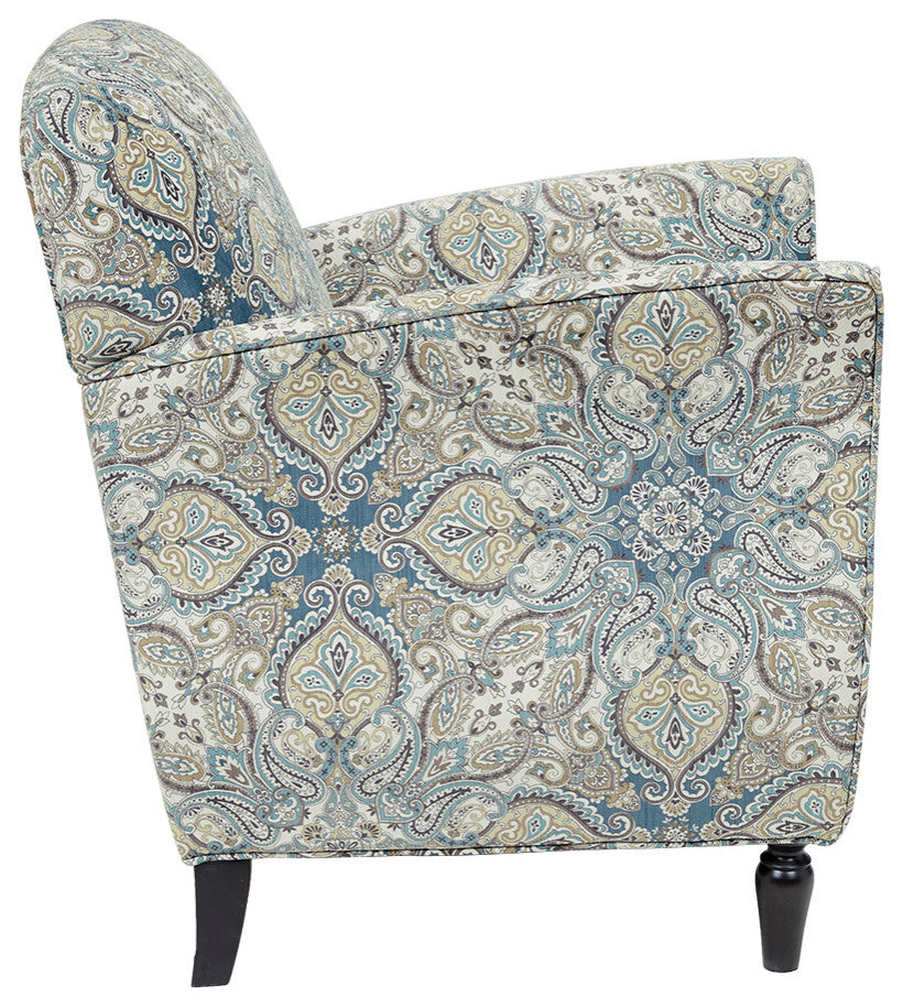 Madison Park Eclectic Paisley Flared Accent Arm Chair, Paisley Blue