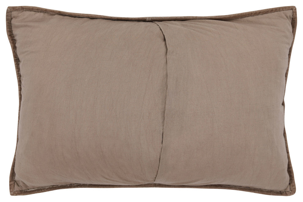Seville Velvet Fabric Shams, Taupe, Standard