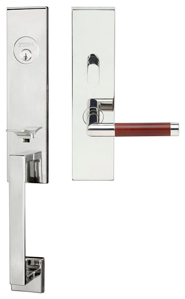 Cabernet Lever, Mortise Entry Handleset, Right Hand, Polished Stainless Steel