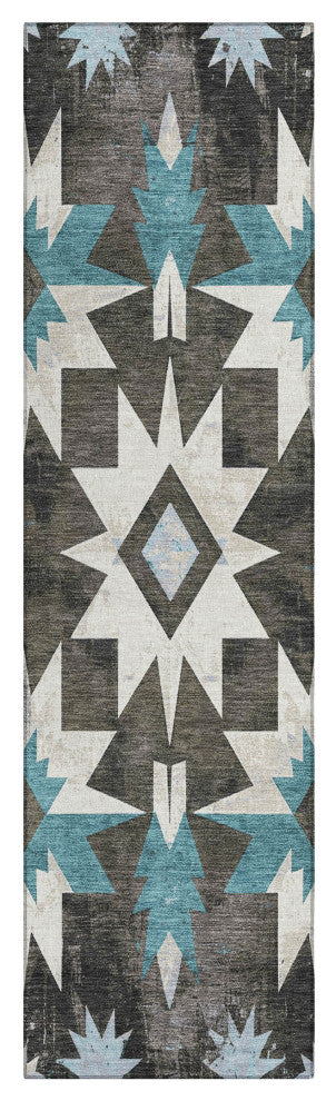 Machine Washable Indoor/Outdoor Chantille ACN1893 Coffee 2'3" x 7'6" Runner Rug