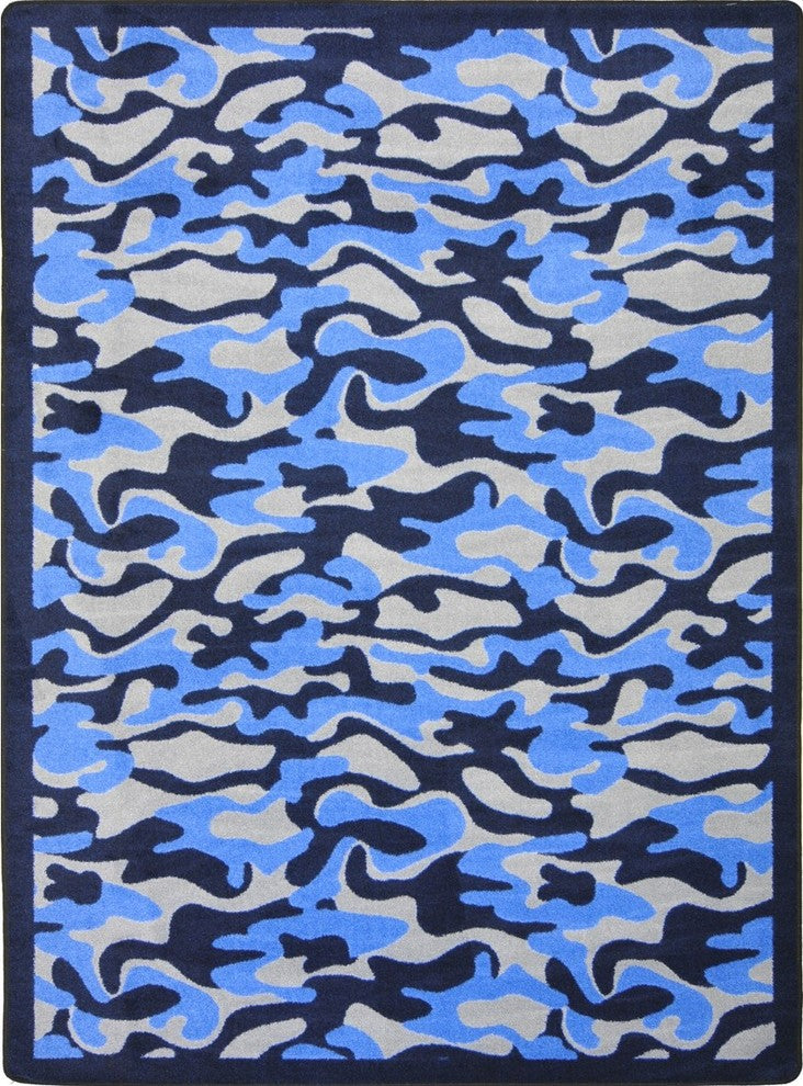 Kaleidoscope Rug, Funky Camo, 7'8"x10'9", Blue
