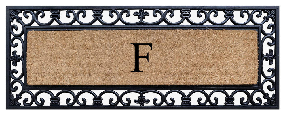 First Impression Hand Crafted Myla Monogrammed Large Entry Doormat, 18"x48", F