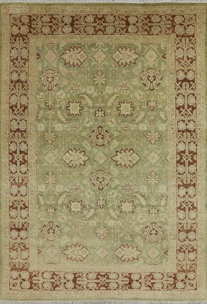 6'x9' Hand Knotted Peshawar Oriental Area Rug, W2037