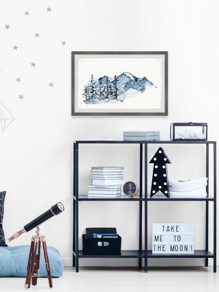 "Winter Pine Forest" Framed Painting Print, 12x8