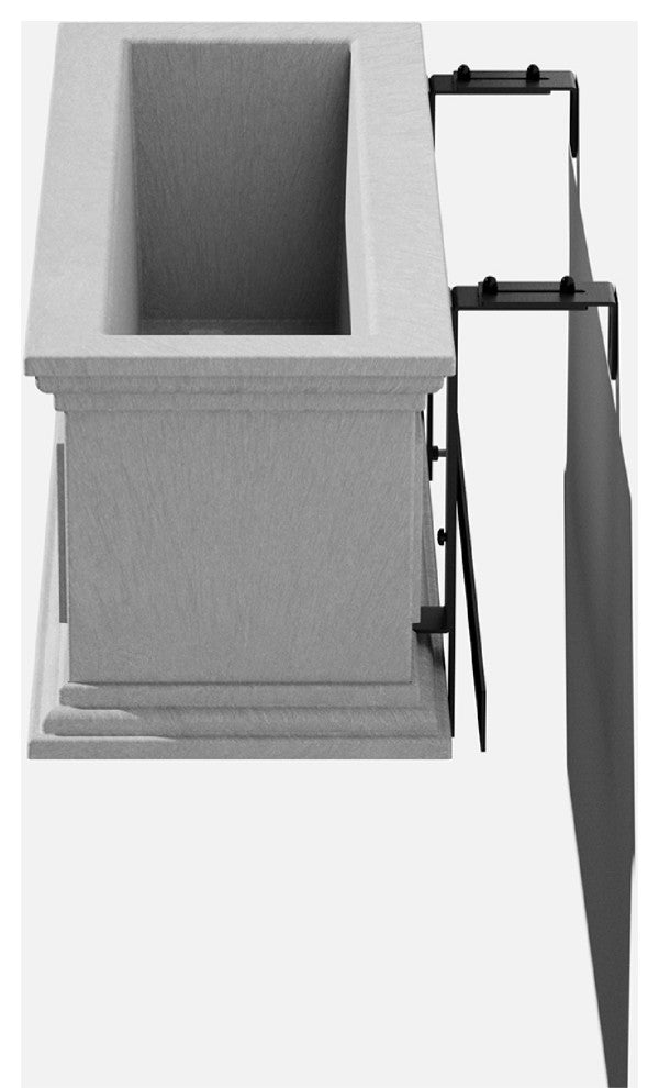 Brixton Window Box Planter With Bracket, 36", Grey, 36 Inch, 2 Pack