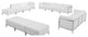 HERCULES Imagination Series White Leather Sofa, Lounge & Ottoman Set, 12 Pc