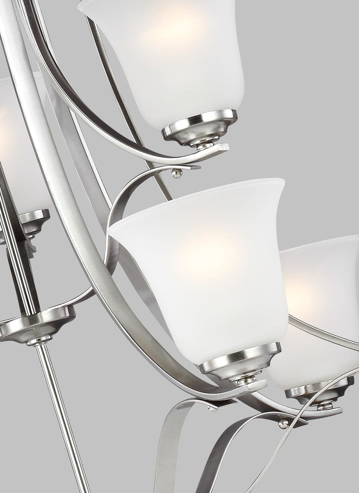 Generation Lighting Lighting 9-Light Chandelier, Brushed Nickel
