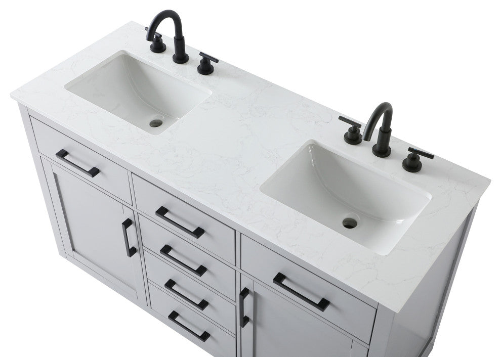 Home Living 54" Double Bathroom Vanity, Grey