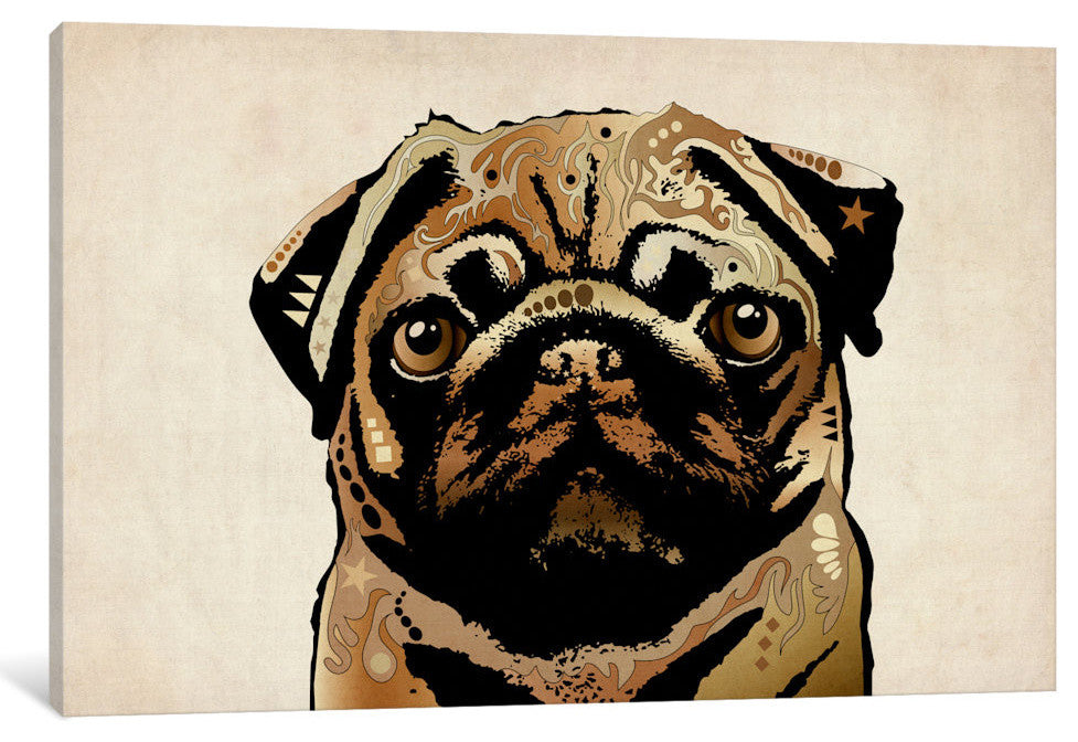 "Pug Dog" by Michael Tompsett, 26x18x1.5"