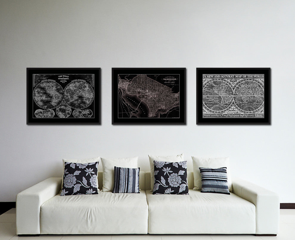 Washington Dc Vintage Vivid Sepia Map Canvas, 16"x21"