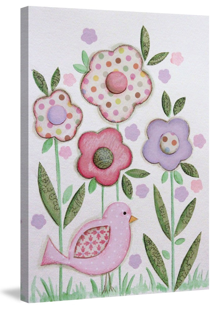 Marmont Hill, "Collage Flowers" by Reesa Qualia Painting Wrapped Canvas, 24x36