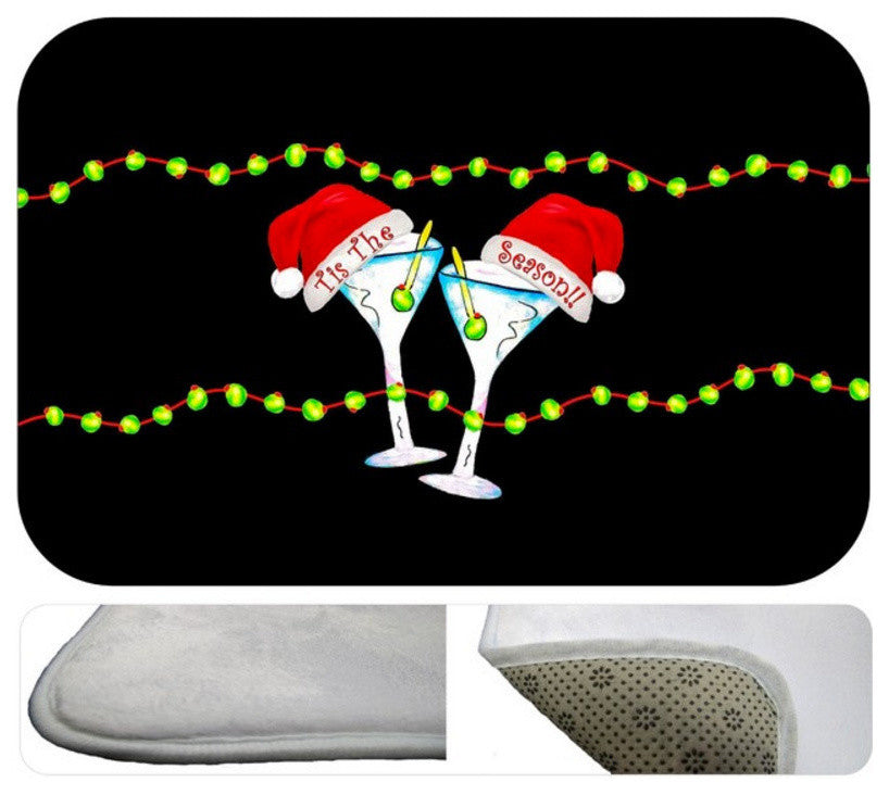 Holiday Cheer Plush Bath Mat, 48"x48"