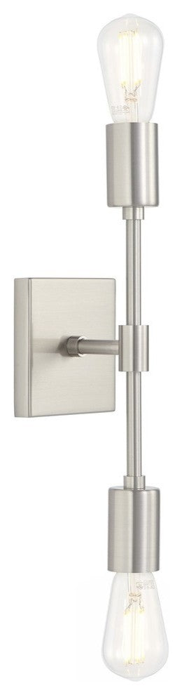 Berbella 2-Light Bathroom Wall Sconce, Brushed Nickel