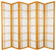 6' Tall Double Cross Bamboo Tree Shoji Screen, Honey, 6 Panels