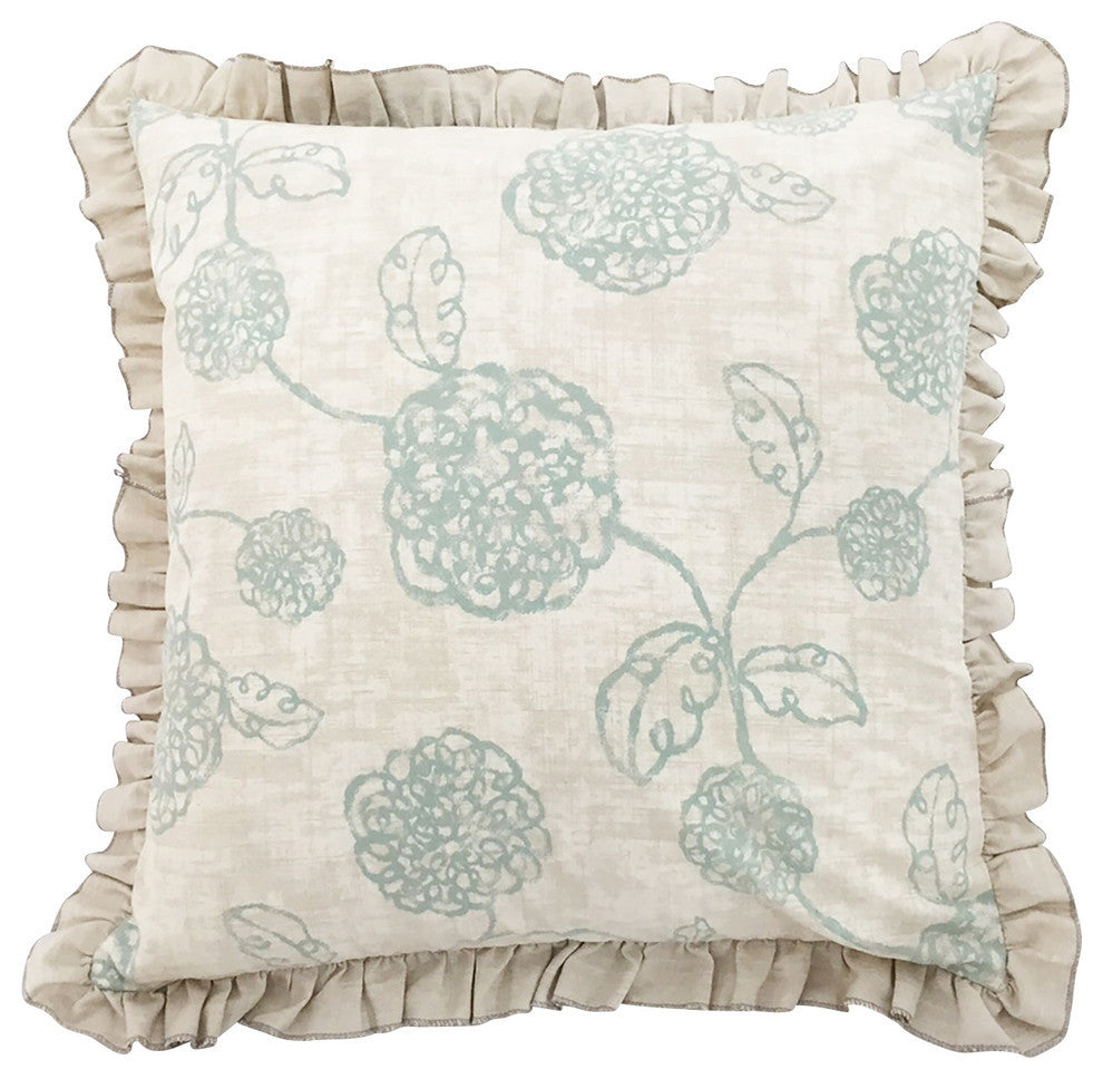 Euro Pillow in Amelia With Ruffle Trim