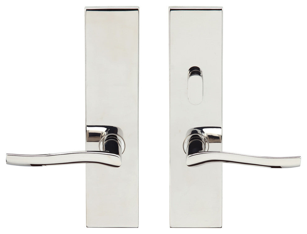 Waterfall Lever, Tubular Passage With Privacy Bolt, RH, Polished Stainless Steel