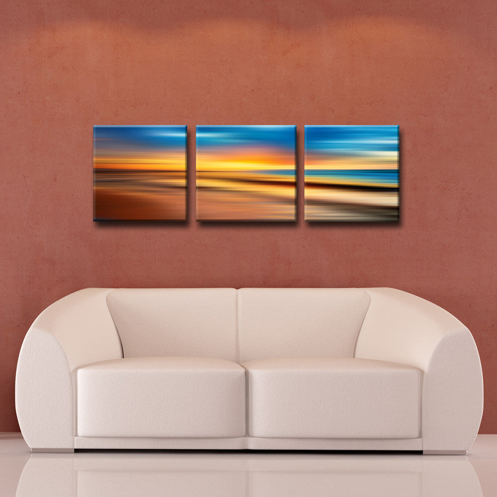 Ready2HangArt 'Blur Stripes XLVI' 3-PC Canvas Wall Art Set, 20 in. Highx20 in.