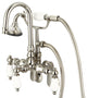 Vintage Classic Wall Mount Tub Faucet With Handshower, Polished Nickel Pvd Finis