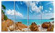"Rocky Seychelles Island Panorama" Oversized Beach Wall Art, 4 Panels, 48"x28"