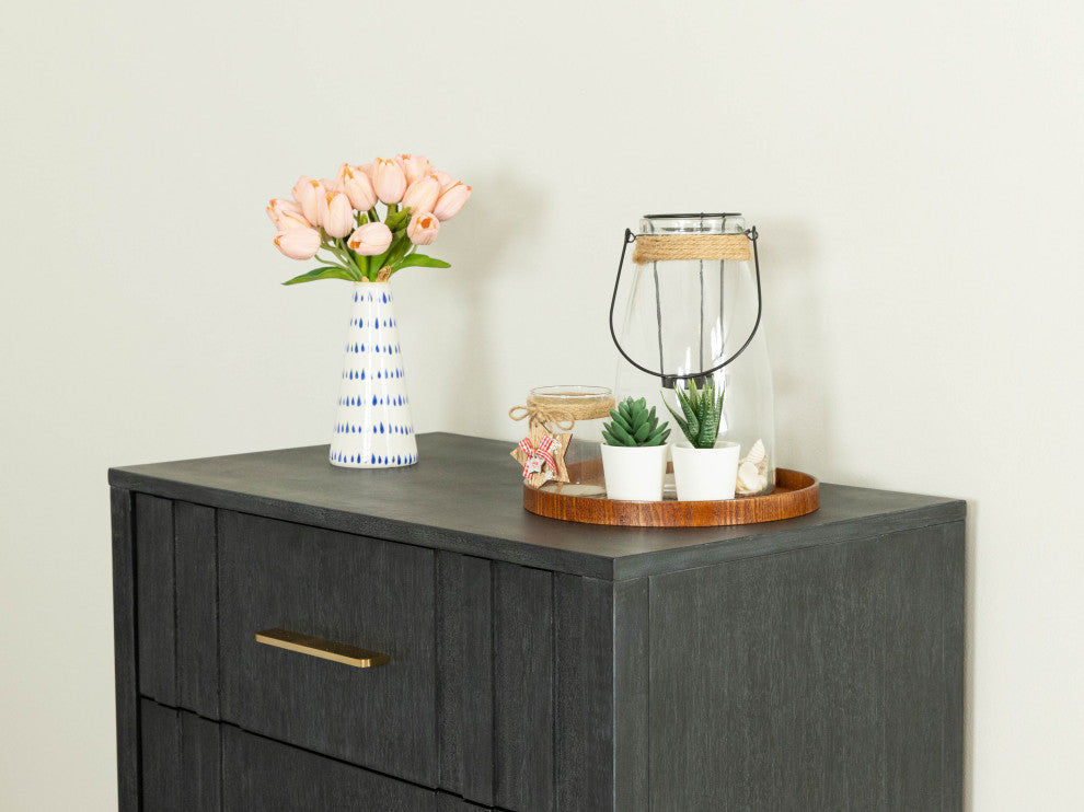 Modrest Manchester- Contemporary Dark Gray Nightstand