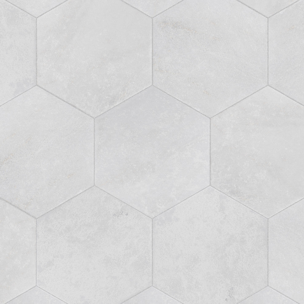 Mazzo Hex White Porcelain Floor and Wall Tile