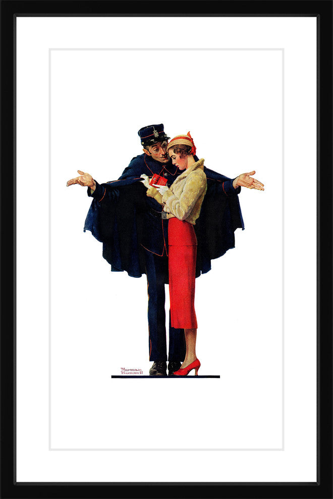 "Lost in Paris" Framed Art Print by Norman Rockwell