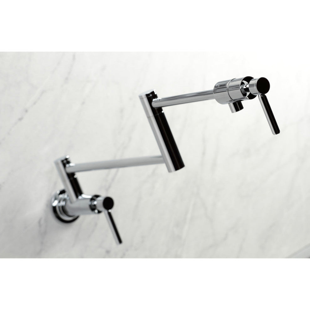 Kingston Brass KS4101DL Concord Wall Mount Pot Filler, Polished Chrome