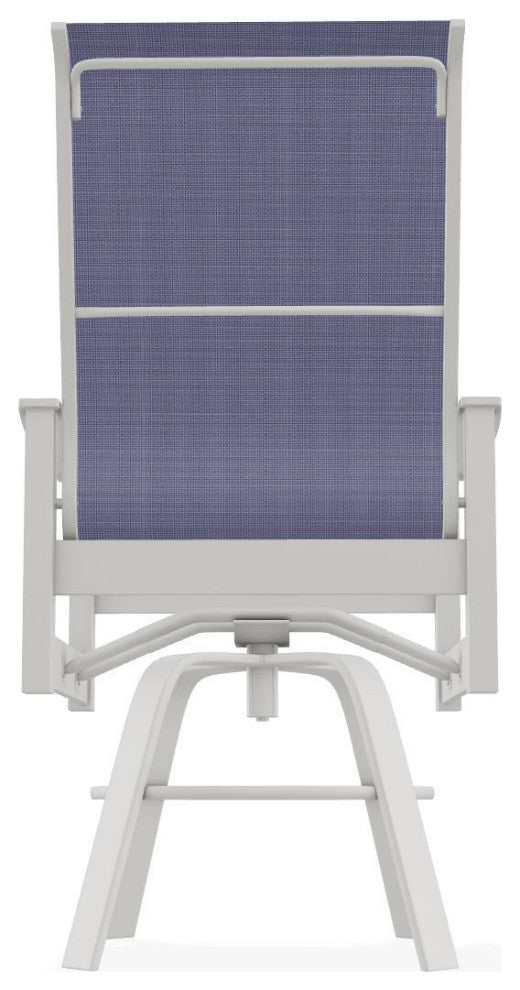 Leeward Sling Balcony Height Outdoor Swivel Armchair, Breeze/Snow