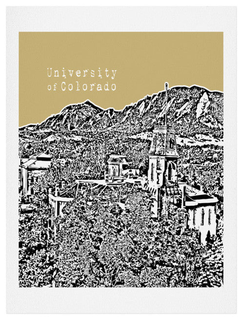 Deny Designs Bird Ave University of Colorado Yellow Art Print