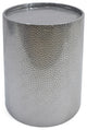 Rache Modern Round Accent Table With Hammered Iron, Silver