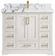 Boston 42" Single Sink Bath Vanity in Alabaster 2" Viola Night