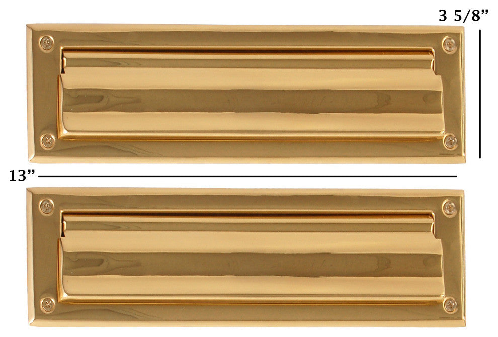 Mail Slot 3-5/8"x13", Polished Brass