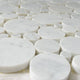 11"x11" Carrara White, Mixed Rounds, Polished, Set of 5