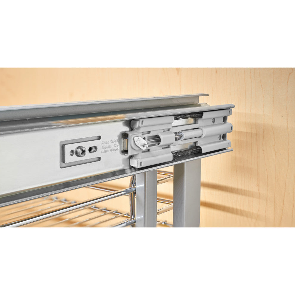Steel 2-Tier Pull Out Organizer for Blind Corner Cabinets With Soft Close, 18"