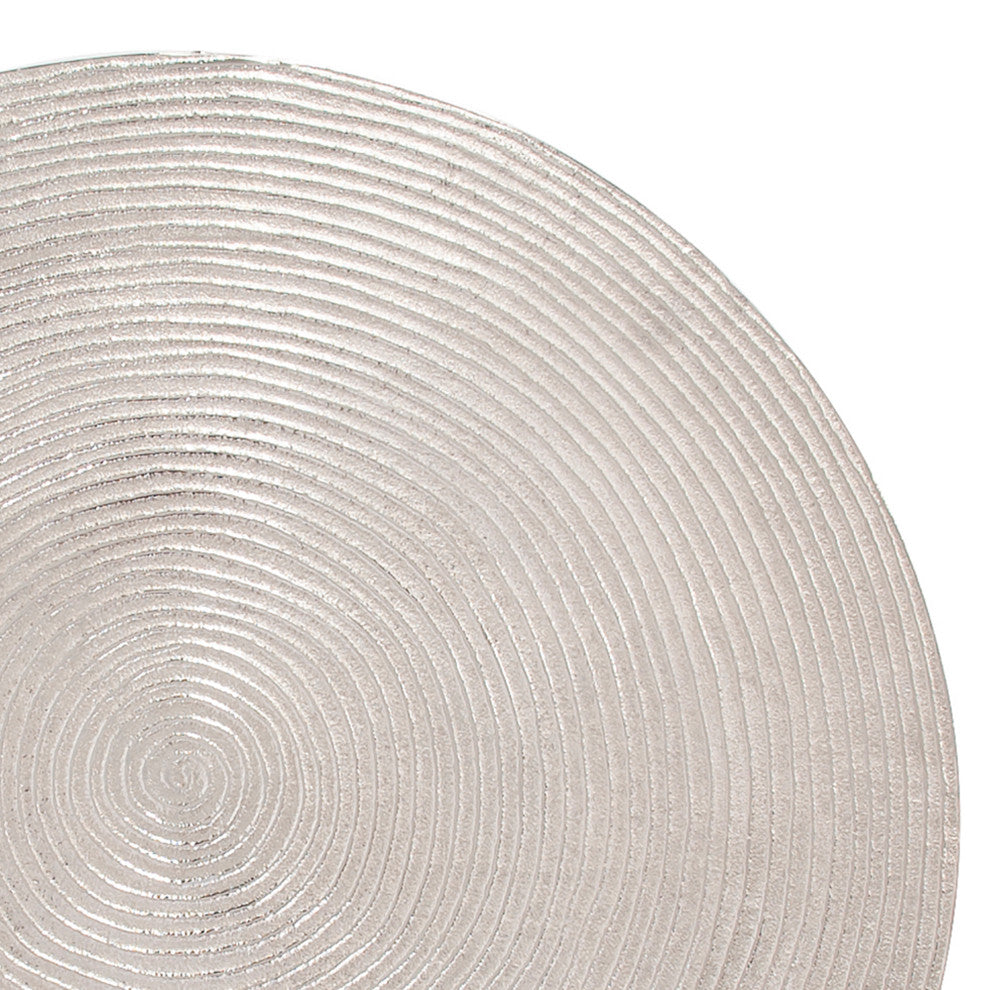 Howard Elliott Raw Silver Spiral Top Accent Table