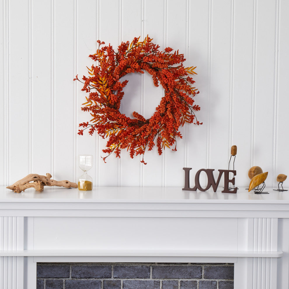 18" Harvest Berry Artificial Wreath