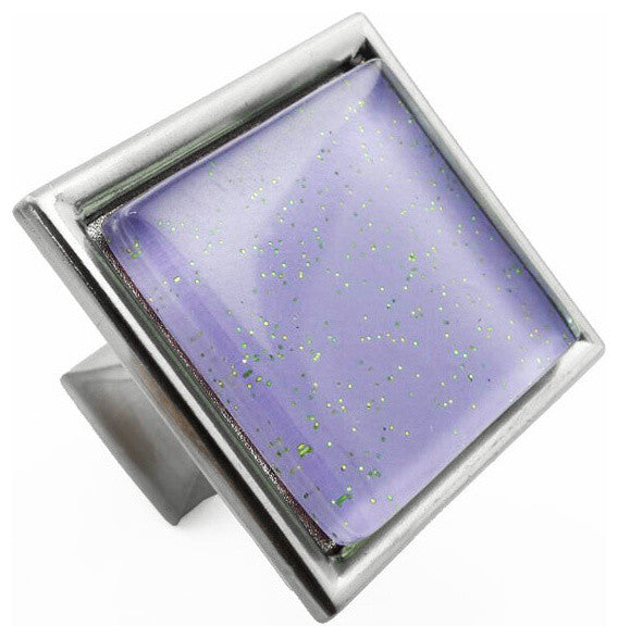 Purple Galaxy Crystal Glass Brushed Nickel Madison Classic Knob