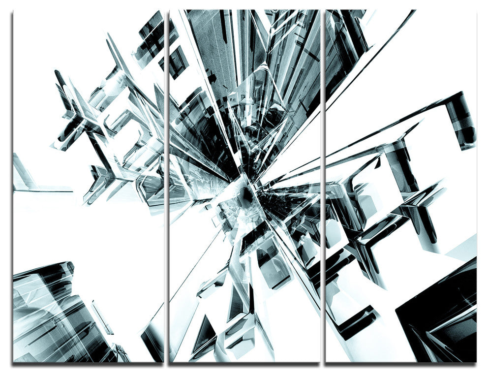 "Fractal 3-D Cubes Everywhere" Art Canvas Print, 3 Panels, 36"x28"