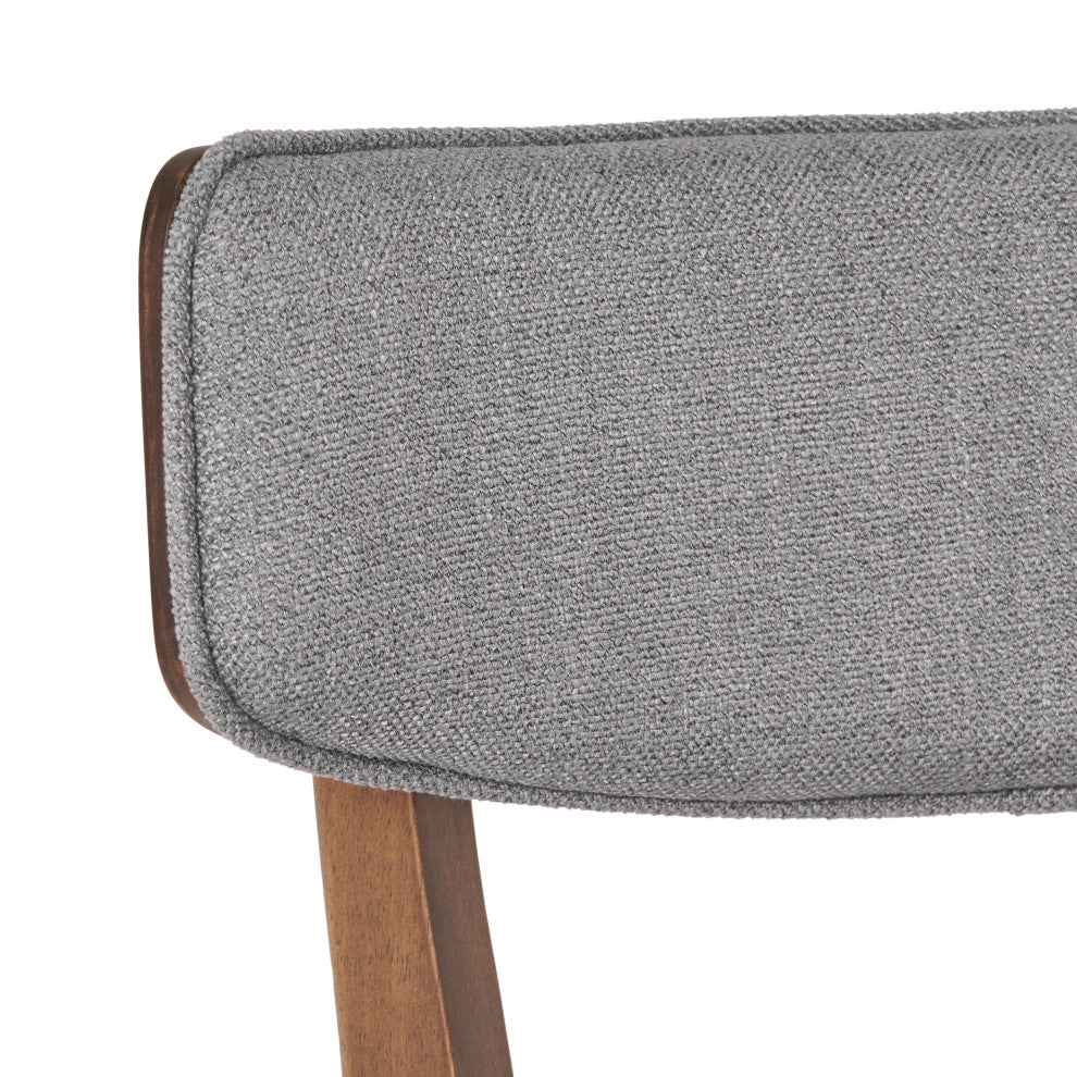GDF Studio Mid-Century Modern Dining Chairs, Set of 4, Dark Gray/Walnut