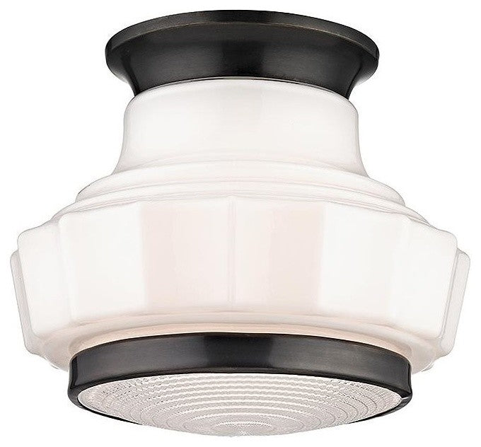 Hudson Valley Odessa 1-Light Semi Flush, Old Bronze