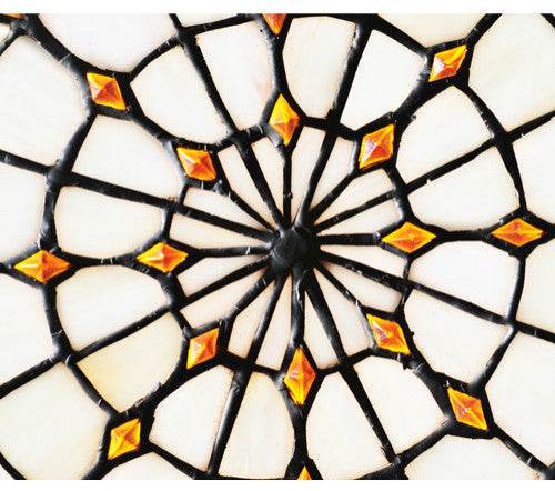 13 Round Fleur-de-Lis Medallion Stained Glass Window