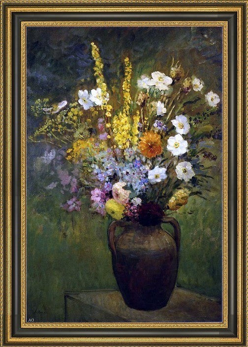 Henri Lebasque Vase of Flowers  Framed Premium Canvas Print, 18"x27"