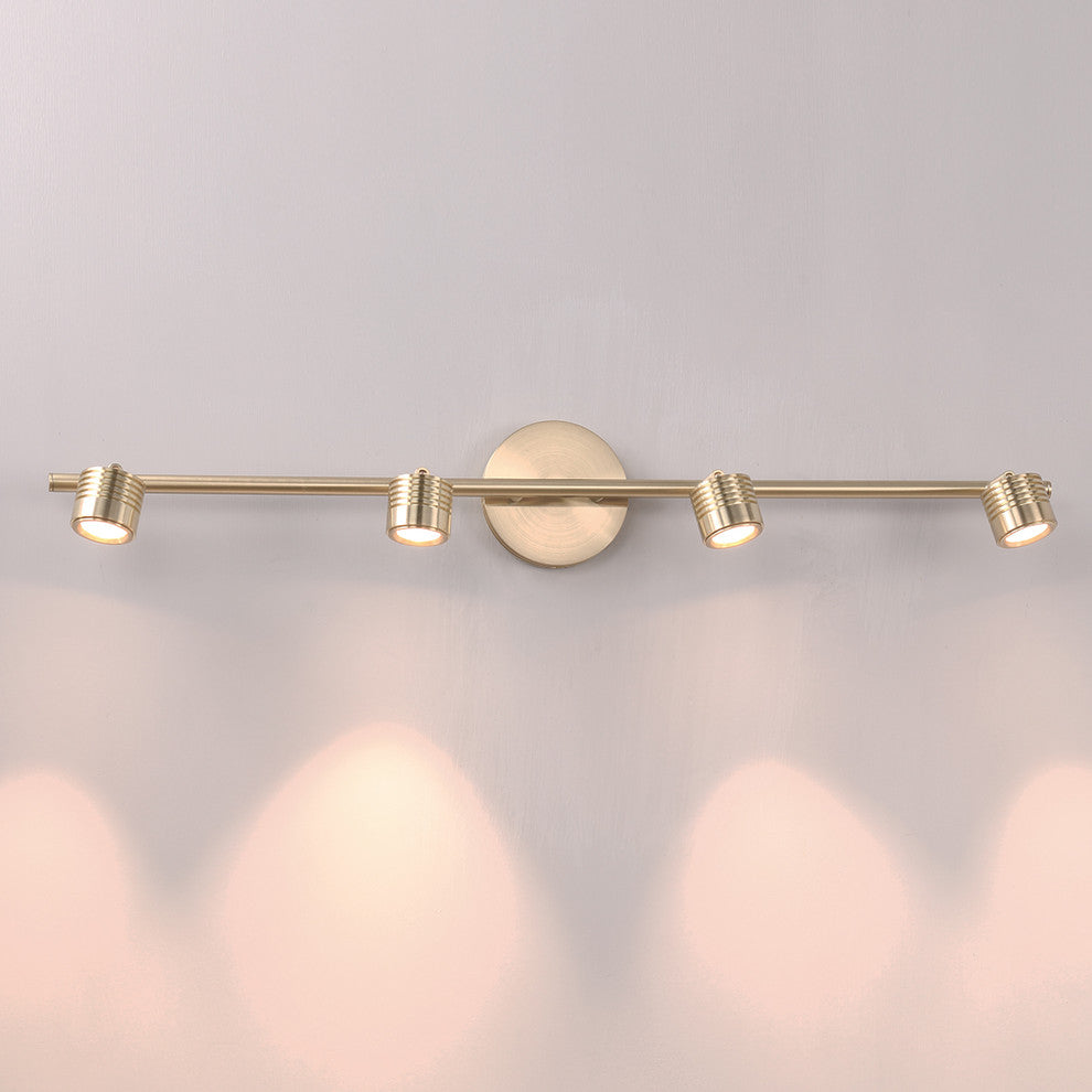 WAC Lighting Vector LED 4 Light Fixed Rail, Brushed Brass