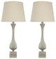 Urbanest, Set of 2, Fairview Table Lamps, Weathered White, 30" Tall