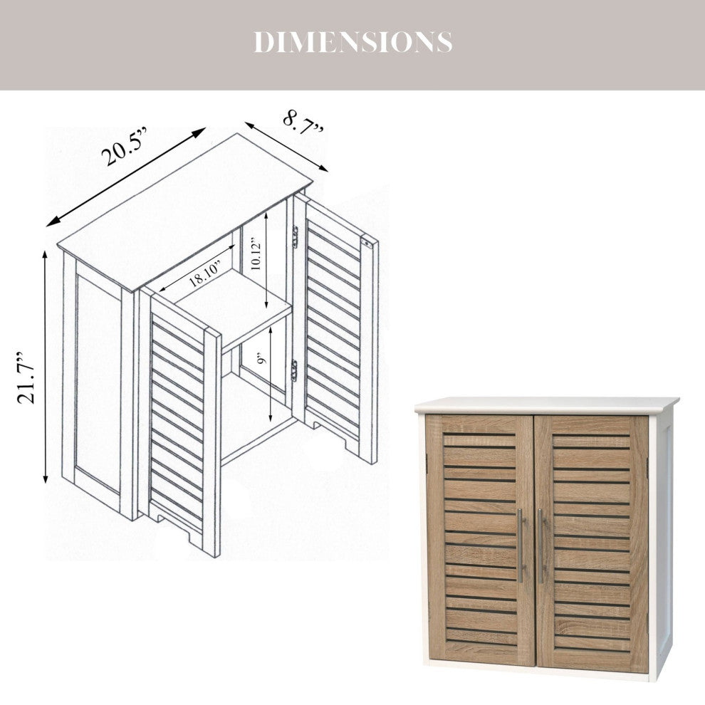 Wall-Mounted Bathroom Cabinet, Compact Storage Organizer for Toiletries, Stockholm