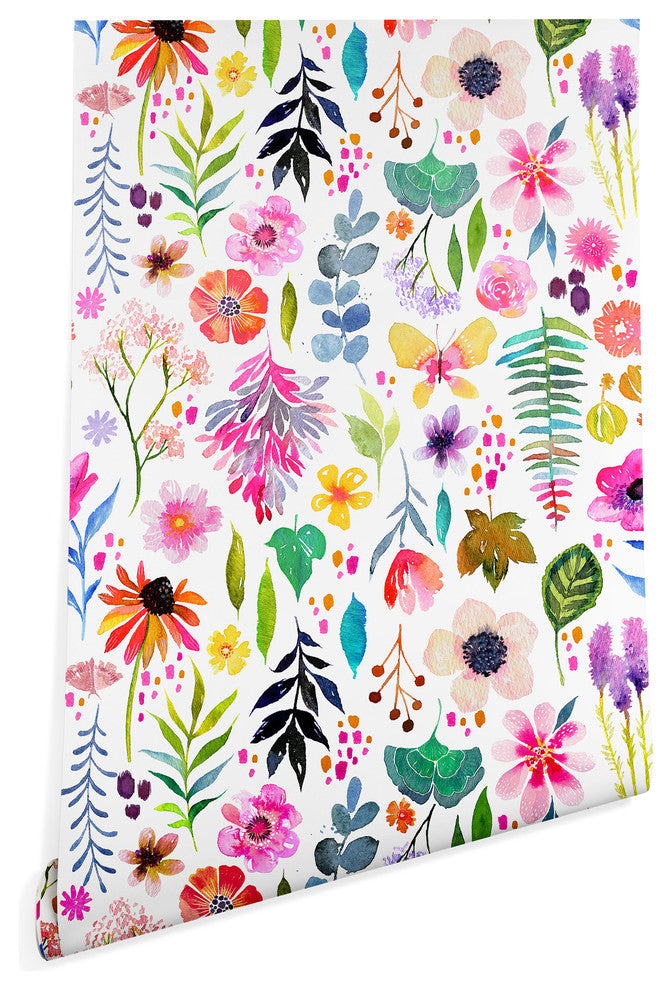 Deny Designs Stephanie Corfee Garden Baby Wallpaper, White, 2'x10'