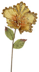 Vickerman 23" Hibiscus, 8" Flower, Set of 3, Gold